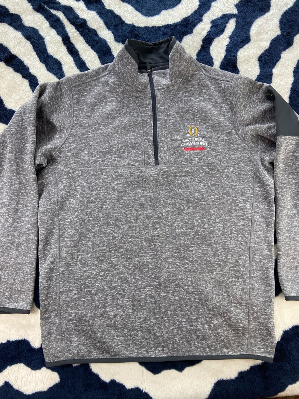 Antigua 2021 Georgia Bulldogs Football Champions Zip-Up Sweater Fleece Zip Large